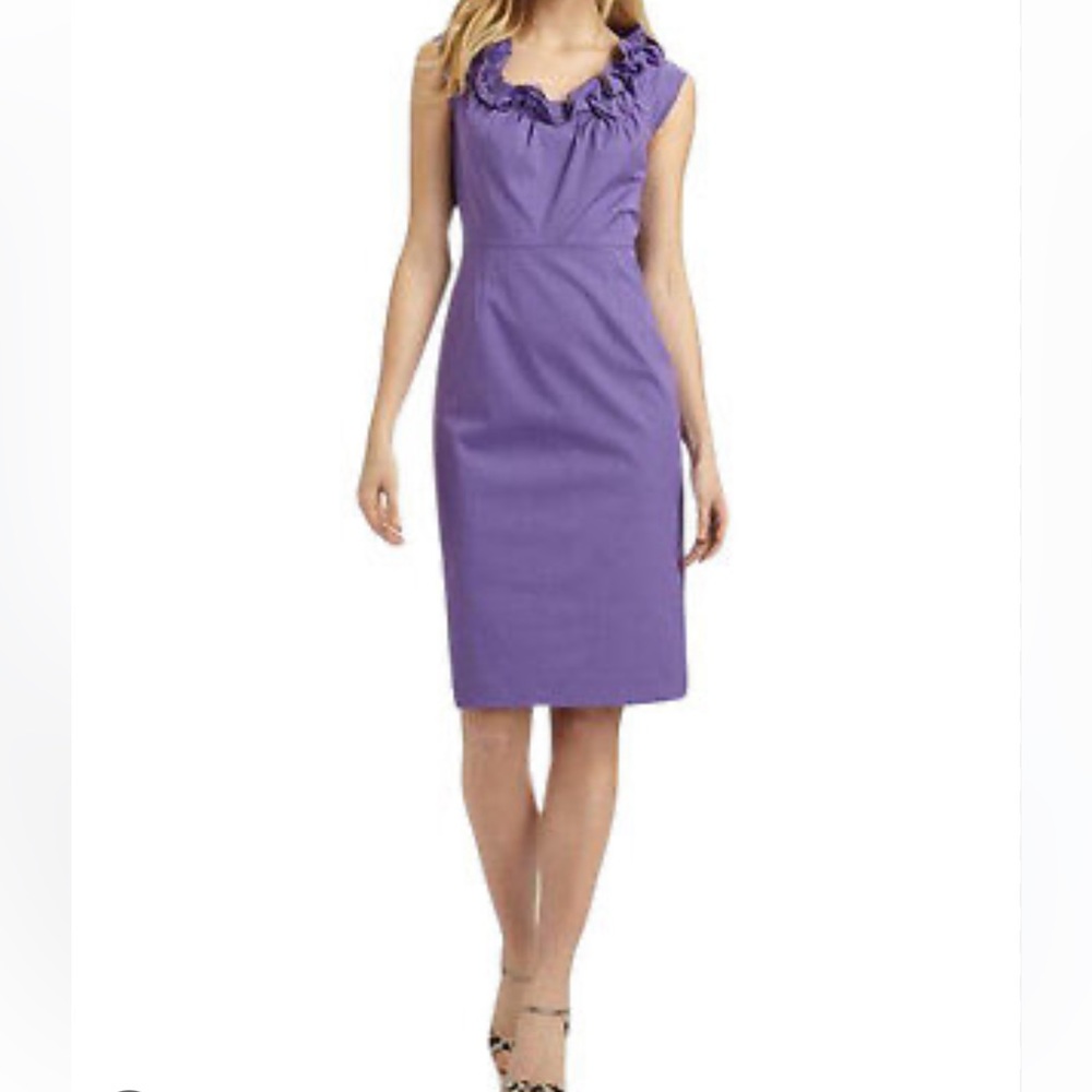 NWOT Elie Tahari Purple Roxanna Ruffle  Dress